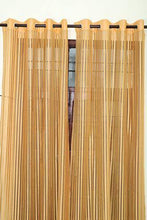 Load image into Gallery viewer, Exporthub 2 Piece Fancy Sparkling Sheer Strip Net Curtains - Door - 7 Ft, Golden - Home Decor Lo