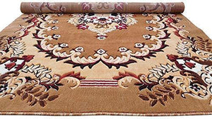 Sweet Homes Acrylic Hand Carved Machine Made Carpet, 5x7 ft (Gold) - Home Decor Lo