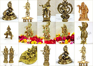 eSplanade - Brass Makhan Chor Laddoo Gopal Baby Krishna Kishan Thakurji Murti Idol Statue Sculpture (Krishna Diya) - Home Decor Lo