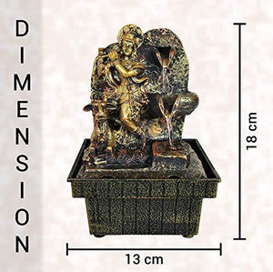 TIED RIBBONS Krishna Statue Decorative Water Fountains with LED Lights for Tabletop Waterfall Indoor Outdoor Living Room Garden Home Decoration and Gifts - Home Decor Lo
