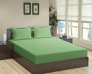 Trance Home Linen Cotton 210 TC King Bedsheet 9Ft * 9Ft with 2 Pillow Covers (Moss Green) - Home Decor Lo