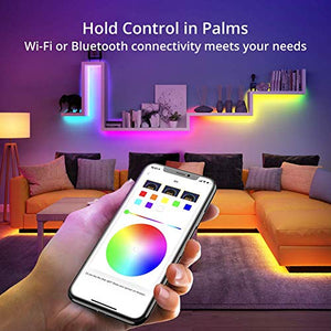 MINGER Dream Colour 16.4ft Wireless Smart Phone Controlled 5050 Sync to Music LED Strip Lights Compatible with Alexa, Google Assistant Android iOS (Not Support 5G WiFi) - Home Decor Lo