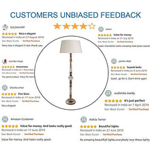 Load image into Gallery viewer, Homesake® Floor Lamps for Living Room | Night Lamp Shade Side Lamps Light Decoration for Home, Bedroom Bedside, Mandir, Hall | Home Decor Items - Pack of 1 (Khadi, Carving) - Home Decor Lo
