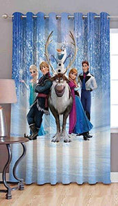 Amazin Homes Polyester Frozen Kids Cartoon 3D Digital Print Curtain (Multicolour, 4 x 7 ft) - Home Decor Lo