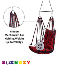 Load image into Gallery viewer, Tichkule Make in India, Soft Leather Velvet Hanging Swing Chair, Jhula for Adults, Swing for Indoor/Outdoor, Home, Balcony &amp; Garden, 200 Kgs Weight Capacity (Red, Free Hanging Accessories) - Home Decor Lo