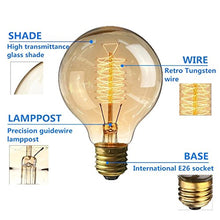 Load image into Gallery viewer, KingSo Vintage Edison Bulbs 40W Incandescent Antique Light Bulb Dimmable for Home Light Fixtures Squirrel Cage Filament E27 Base G80 220V (Warm White) -2 Pack - Home Decor Lo