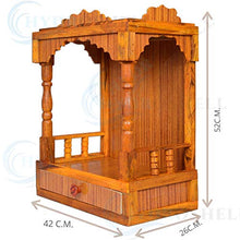 Load image into Gallery viewer, Hydroshell Wooden Plywood Mandir for Pooja Home Decoration Wall Mounten Beautiful Temple (Hight 52 X 42X 26CM) - Home Decor Lo