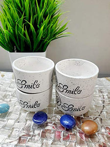 LOTUM 3D Cut Pure Ceramic Unique Pure White Matte Finish (Set of 4) Mini Bowls Lead Free Suitable to use As Chatni Bowl,Soup Bowl,Vegetable Bowl etc. - Home Decor Lo