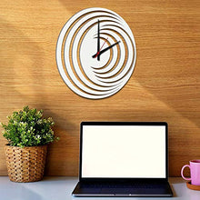 Load image into Gallery viewer, WallMantra Abstract Hurricane Logo in White Color Wooden Wall Clock - Home Decor Lo