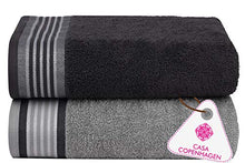Load image into Gallery viewer, Casa Copenhagen He &amp; She Collection 2 Pieces Cotton Extra Soft Large Bath Towel (70 x 140 cm) - Granite Grey &amp; Mirage Grey - Home Decor Lo