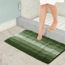 Load image into Gallery viewer, HOKIPO® Anti Slip Machine Washable Bathroom Mat - Mats Made of Microfiber, Super Absorbent, Leaves Feet Warm and Dry, 40 X 60 cm - Green (AR2432-GRN) - Home Decor Lo