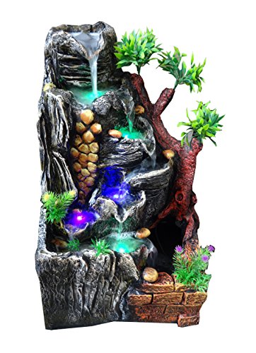 HI-LINE GIFT LTD. Fountain-Wishing Well with Pouring Bucket and LED 79528 -  The Home Depot