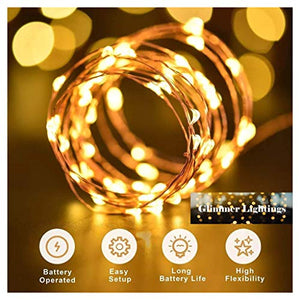 Glimmer Lightings Fairy Thin String Light 5 Meters Battery Powered for Home Decoration Diwali - Warm White, - Home Decor Lo