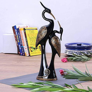 Nantan Pair of Kissing Duck Showpiece, Idols, Figurine for Home Office Decor- 12 inch Large Size (polystone, Black) - Home Decor Lo