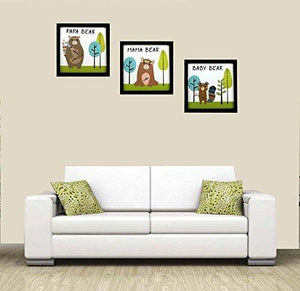 Indianara 3 Piece Set of Framed Wall Hanging Art Prints without Glass for Kids Room Decor (Multicolour, 8.7 x 8.7 Inch) - Home Decor Lo