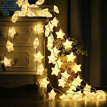 Load image into Gallery viewer, CITRA 16 Led Frosted Crackle Star Copper String Fairy Light for Home,Office, Diwali, Eid &amp; Christmas Decoration - Warm White - Home Decor Lo