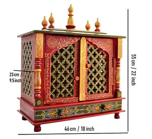 Jaipur Lane Wood Home Temple (Multi_9 Inch X 17.9 Inch X 22 Inch) - Home Decor Lo