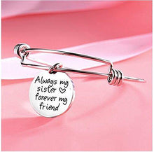 Load image into Gallery viewer, Yellow Chimes Sister Message Steel Collection Charm Bracelet for Girls (Silver)(YCSSBR-223SIS-SL) - Home Decor Lo