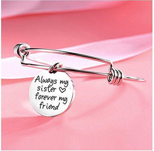 Yellow Chimes Sister Message Steel Collection Charm Bracelet for Girls (Silver)(YCSSBR-223SIS-SL) - Home Decor Lo
