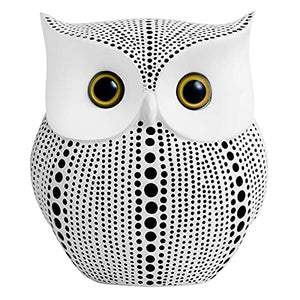 Owl Statue Decor (White) Small Crafted Buho Figurines for Home Decor Accents, Living Room Bedroom Office Decoration, Buhos Bookself TV Stand Decor - Animal Sculptures Collection BFF for Owls Lovers