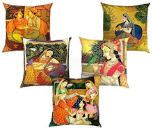 Load image into Gallery viewer, AEROHAVEN™ Set of 5 Jute Traditional Throw/Pillow Cushion Covers - CC-113 (16 x 16 Inches) - Home Decor Lo
