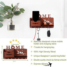 Load image into Gallery viewer, Sehaz Artworks Home Side Shelf Brown KeyHolder Wooden Key Holder (7 Hooks) - Home Decor Lo