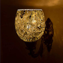 Load image into Gallery viewer, Shivam Lites Wall Lamp/Light with Hand Decorated Mosaic Glass Shade &amp; Metal Fitting, Antique Crackle - Home Decor Lo
