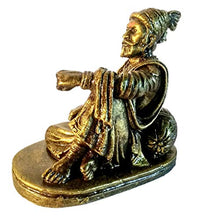 Load image into Gallery viewer, SHB ART CREATION Shivaji Maharaj Sitting Idol (Antique Gold) - Home Decor Lo
