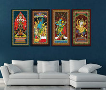 Load image into Gallery viewer, Konarika ImagingCanvas Pattachitra Indian God | Framed Wall Hanging Oil Painting | Gift and /Office DECOR | (Set of 4) - Home Decor Lo