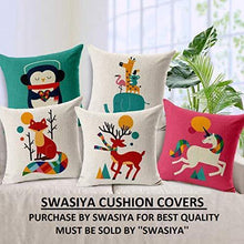 Load image into Gallery viewer, swasiya Jute Printed Decorative Sofa Square Cushion Cover Set (Multicolour, 16X16) -Pack of 5 - Home Decor Lo