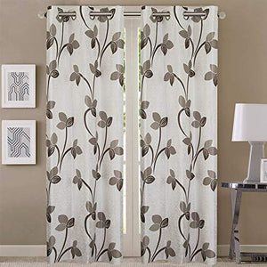 Queenzliving Mayfair Curtain, Door 7 feet- Pack of 2, Grey - Home Decor Lo