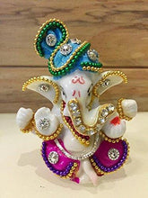 Load image into Gallery viewer, Karigaari White Stone God Ganesha Statue for Car Dashboard and Home Decor, 3x2x3 Inches(Multicolour) - Home Decor Lo