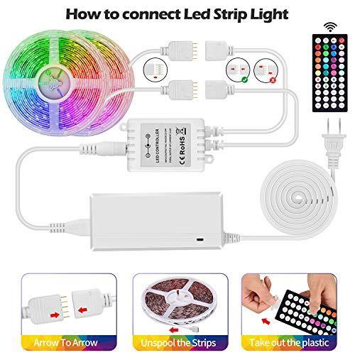 65.6ft/20m Multi Color Chasing RGB Long LED Strip Light Kit