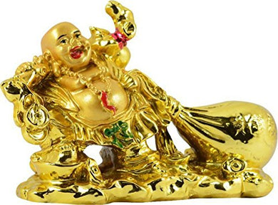 Ryme Vastu/feng Shui Laughing Buddha with Money Potli forWealth and Buisness - Home Decor Lo