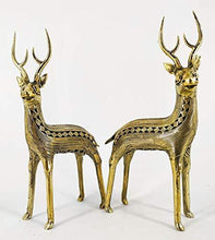 Load image into Gallery viewer, Shambhavi Creations™ Brass Deer Statue Vastu, Dhokra Brass Decor, Showpiece for Home Decoration (Gold Color, 200 g x 2, 4 x 1.5 x 6.5), Pack of 2 - Home Decor Lo