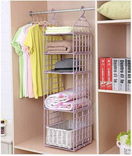Load image into Gallery viewer, 5 Layer Folding Clothes Storage Hanging Wardrobe Shelves - Home Decor Lo