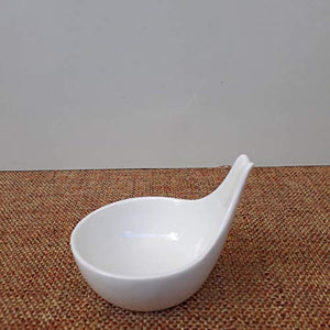 Mirakii Ceramic White Colour Dip Sauce Size 25ml for Serving Pickle/Chutney/Sauce Bowl Set of 6, - Home Decor Lo
