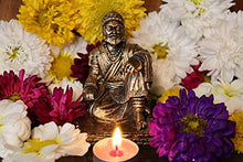Load image into Gallery viewer, S2S Shivaji Maharaj Statue GOLD (FREE with Pearl Bead Small Garland) - Home Decor Lo