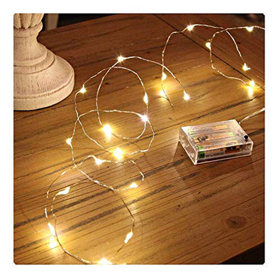 PESCA 3AA Battery Powered, Waterproof, Copper Wire String Fairy Lights with 30 LEDs Warm White 3 Meter - Home Decor Lo