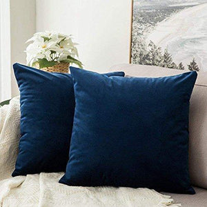 Khooti Velvet Cushion Cover, 28x28 (Blue)(Pack of 5) - Home Decor Lo