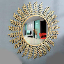 Load image into Gallery viewer, Furnish Craft Steel Glass Wall Mirror (Gold_24 Inch) - Home Decor Lo