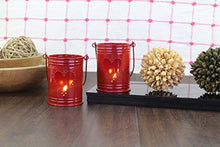 Load image into Gallery viewer, Hosley Set of 2, 4Inch Red Heart Shape Bucket, with Free 6 unscented tealight - Home Decor Lo