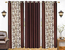 Load image into Gallery viewer, Home Weavers Polyester Printed and Long Crush Curtain for Door, 8feet, Coffee, Pack of 3 - Home Decor Lo