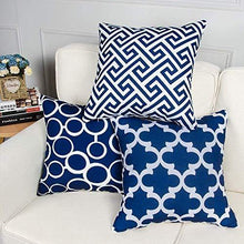 Load image into Gallery viewer, MODERN HOMES Cotton Designer Decorative Throw Pillow Covers/Cushion Covers (Navy Blue, 16x16 inches) - Set of 6 - Home Decor Lo