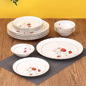 Clay Craft Fine Quality Ceramic Printed Dinner Set 18 Pieces Set - Home Decor Lo