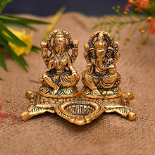 Load image into Gallery viewer, Collectible India Laxmi Ganesh Idol Showpiece Oil Lamp Diya Deepak - Metal Lakshmi Ganesh Statue - Diwali Home Decoration Items - Lakshmi Ganesh for Diwali puja - Home Decor Lo