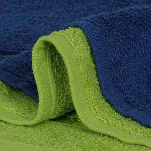 Story@Home 6 Piece Cotton Bath and Hand Towel Set - Lime and Navy - Home Decor Lo