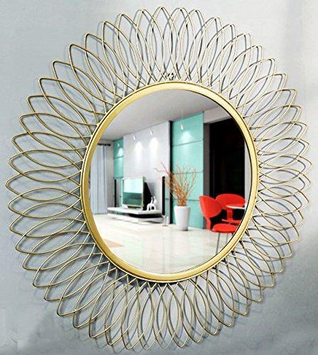 Furnish Craft Iron Wall Mirror (Gold_29 Inch) - Home Decor Lo
