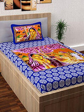 Load image into Gallery viewer, Story@Home 120 Thread Count Rajasthani Block Print Single Bed Size Ethnic Traditional Bedsheet with one Pillow Cover, Purple and Magenta - Home Decor Lo