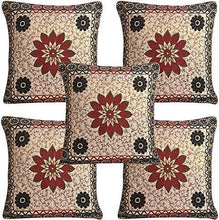 Load image into Gallery viewer, KK Home Store Decor Cotten Chenille Heavy Fabric 500 TC Floral Design 5 Seater Sofa Cover with 6 Arm Set | 5 Piece Cushion Cover | Table Cover |-18 Piece Multicolour - Home Decor Lo